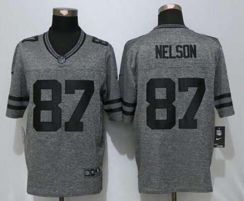 Nike Packers #87 Jordy Nelson Gray Men's Stitched NFL Limited Gridiron Gray Jersey